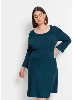 Strikket kjole med hullmønster, bonprix