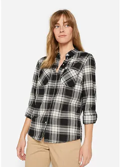 Rutete bluse i 100% bomull, bonprix