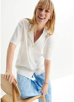 Ledig, oversized bluse i lett linmiks, bonprix