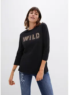 Langermet topp med nagler og print, bonprix