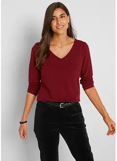 Langermet, figurnær topp (2-pack), bonprix