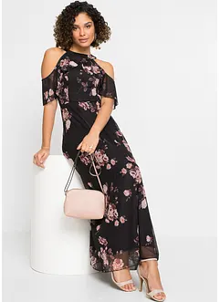 Mesh maxikjole med print, bonprix