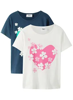 T-shirt til barn (2-pack) av økologisk bomull, bonprix