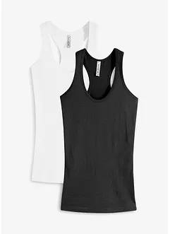 2-pack med ribbet singlet, bonprix