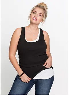 2-pack med ribbet singlet, bonprix