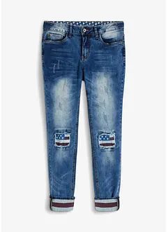 Skinny jeans med flaggdetaljer, bonprix