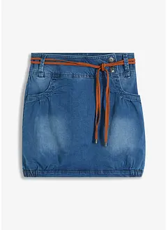 Jeans-skjørt med belte, bonprix