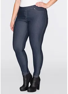 Leggings i denim look av bomullsmiks, bonprix