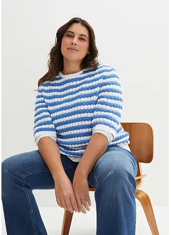 Strikket topp med korte ermer, bonprix