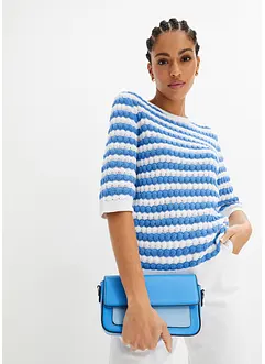 Strikket topp med korte ermer, bonprix