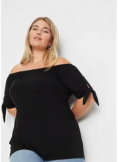 Off shoulder-topp med knyting, bonprix