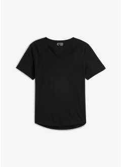 T-skjorte med V-hals av økologisk bomull, Slim Fit, RAINBOW