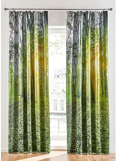 Mørkleggingsgardin med skog-motiv (1-pack), bonprix