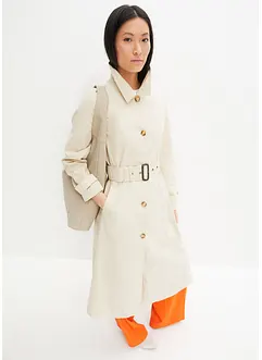 Mellomlang kåpe i trenchcoat-look med avtagbar hette, bonprix