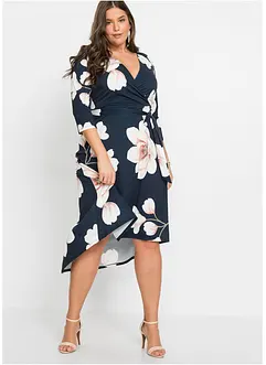 Jerseykjole med lengre bak- enn forstykke og knytebånd, bonprix