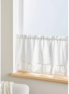 Gardinkappe i økologisk bomull med rysjer, bonprix