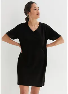 T-shirt kjole med V-utringning, oversized (2-pack), bonprix