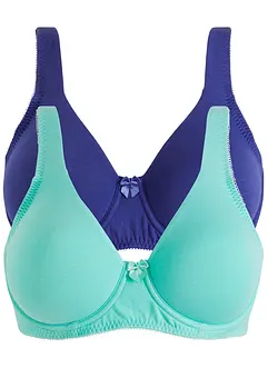 T-skjorte-BH med bøyle og økologisk bomull (2-pack), bonprix