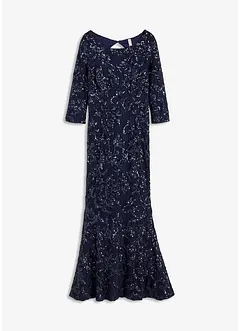 Paljettkjole med iøynefallende utringning bak, bonprix