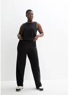 Ultrasoft trenings-jumpsuit av scuba, vide ben, hurtigtørkende, bonprix