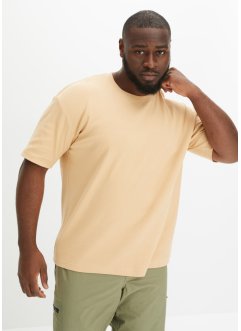 T-skjorte med økologisk bomull i ribbet kvalitet, Loose Fit, RAINBOW