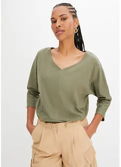 Topp av økologisk bomull, 3/4-lang arm, bonprix