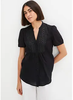 Bluse med hullbroderi, bonprix