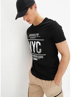 T-shirt av økologisk bomull, Slim Fit, bonprix