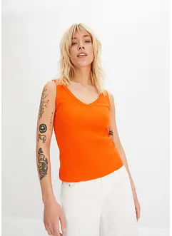 Ribbet topp i 100% økologisk bomull (2-pack), bonprix