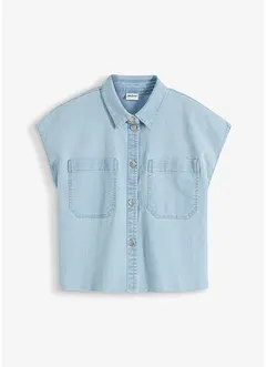 Kort boxy jeansbluse, bonprix