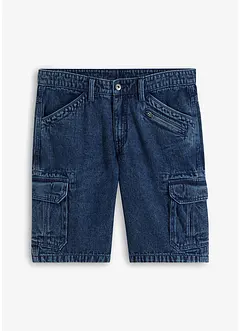 Cargo-jeansbermuda av økologisk bomull, Loose Fit, RAINBOW