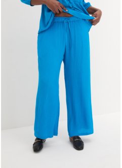 Crinkle-bukse med vide ben og High Waist-komfortlinning, bpc bonprix collection