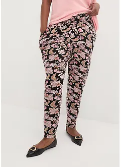 High Waist viskose-jerseybukse med smock-linning, bonprix