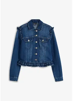 Jeansjakke med volanger, bonprix