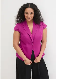 Kortermet blazer i bomullssateng, bonprix