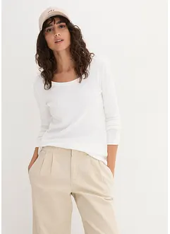 Langermet topp i 100% økologisk bomull, bonprix