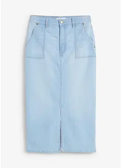 Jeansskjørt med splitt, bonprix