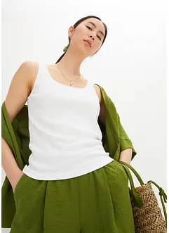 Ribbet topp av 100% bomull, bonprix