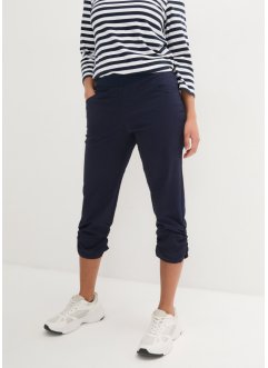 Capri-bukse i bomull med komfortlinning og rynking, bpc bonprix collection