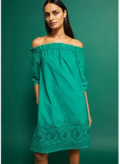 Off shoulder-kjole i 100% bomull, bonprix
