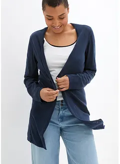 Cardigan i ren bomullsslub, bonprix