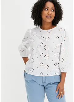 Bluse med hullmønster, bonprix