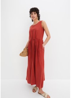 Vevd maxi-kjole med lin, bpc bonprix collection