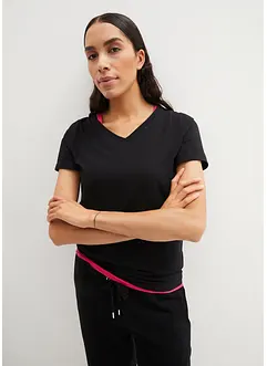 Essential T-skjorte med V-hals, Seamless, bonprix