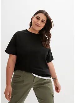 Oversized topp i formstabil økologisk bomull, bonprix