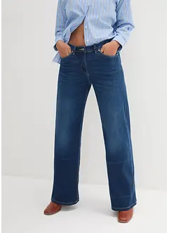 Wide Leg-jeans Mid Waist, komfortlinning, bonprix