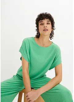 Ribbet topp med flaggermusermer, bonprix
