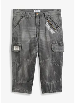 ¾-lang jeans med cargolommer, Loose Fit, John Baner JEANSWEAR