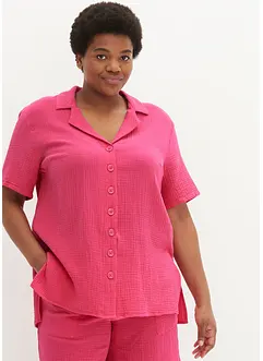 Skjortebluse i musselin, bonprix