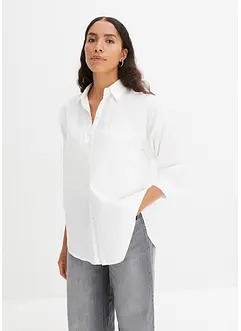 Oversized bluse av bomull med 3/4-lang arm, bonprix